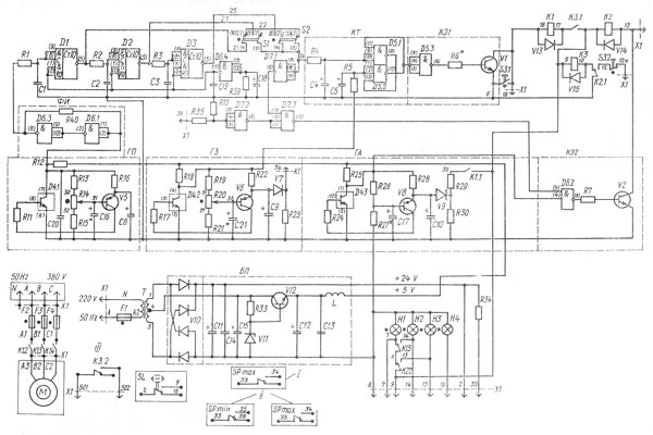 Схема электрическая принципиальная прибора управления ЭПУ-1В
